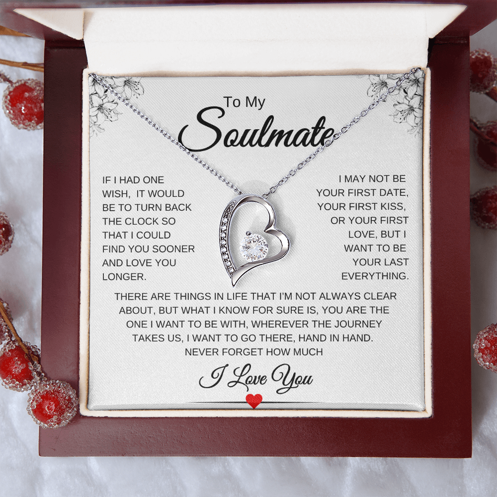 To my Soulmate | One Wish | Forever Love Necklace | Flower LR Corners