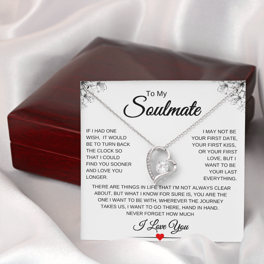 To my Soulmate | One Wish | Forever Love Necklace | Flower LR Corners