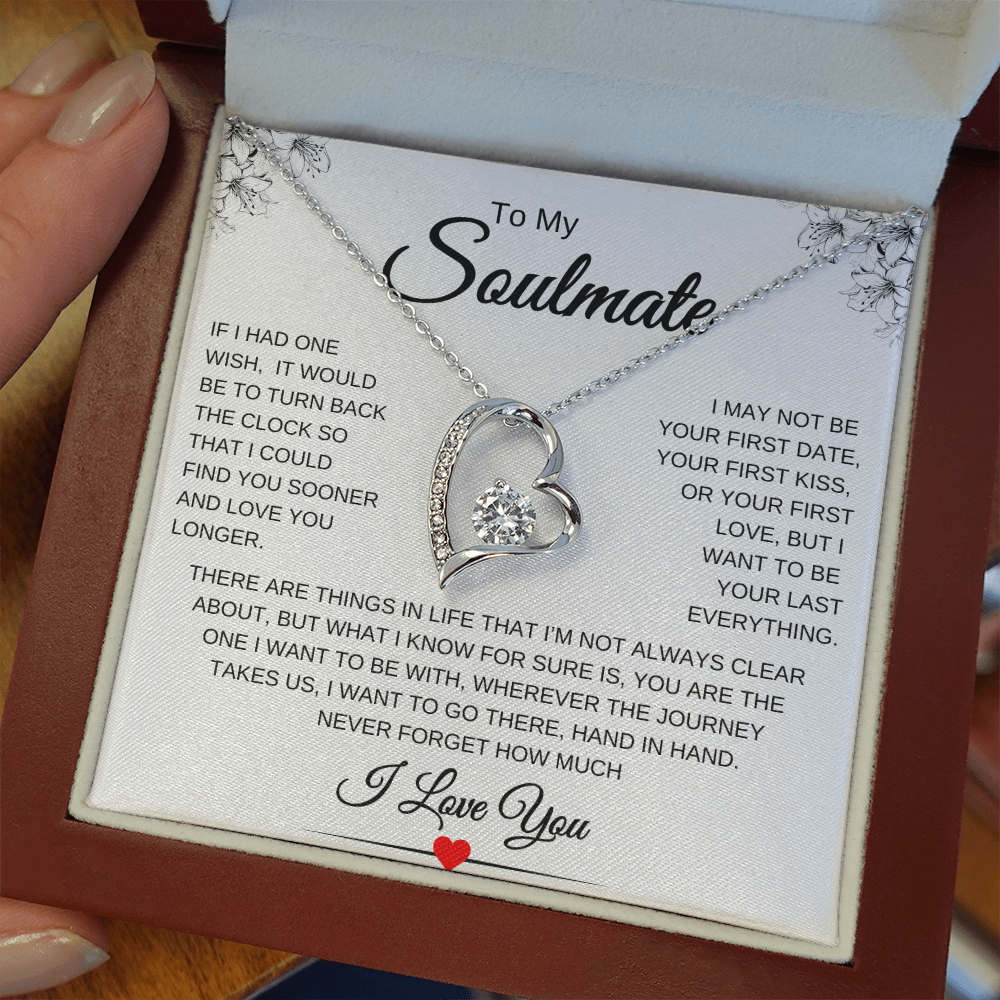 To my Soulmate | One Wish | Forever Love Necklace | Flower LR Corners