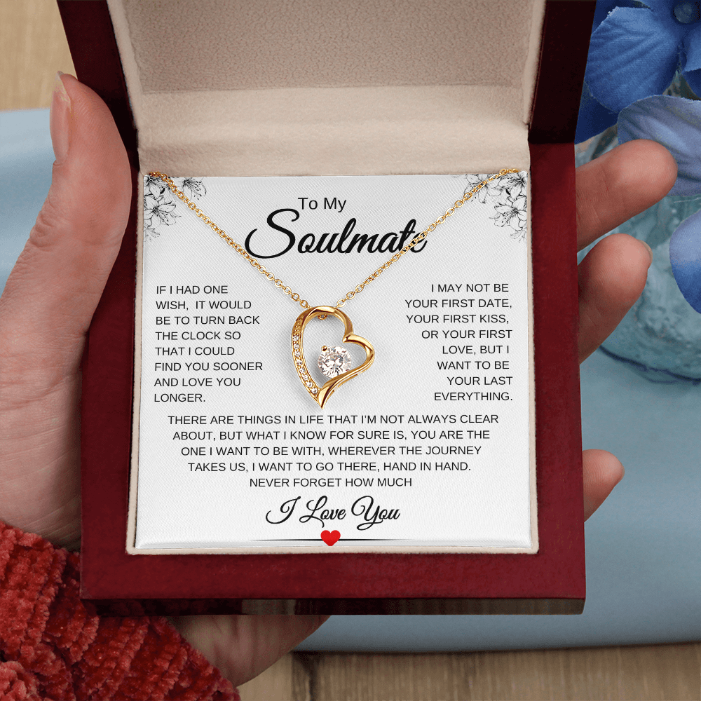To my Soulmate | One Wish | Forever Love Necklace | Flower LR Corners