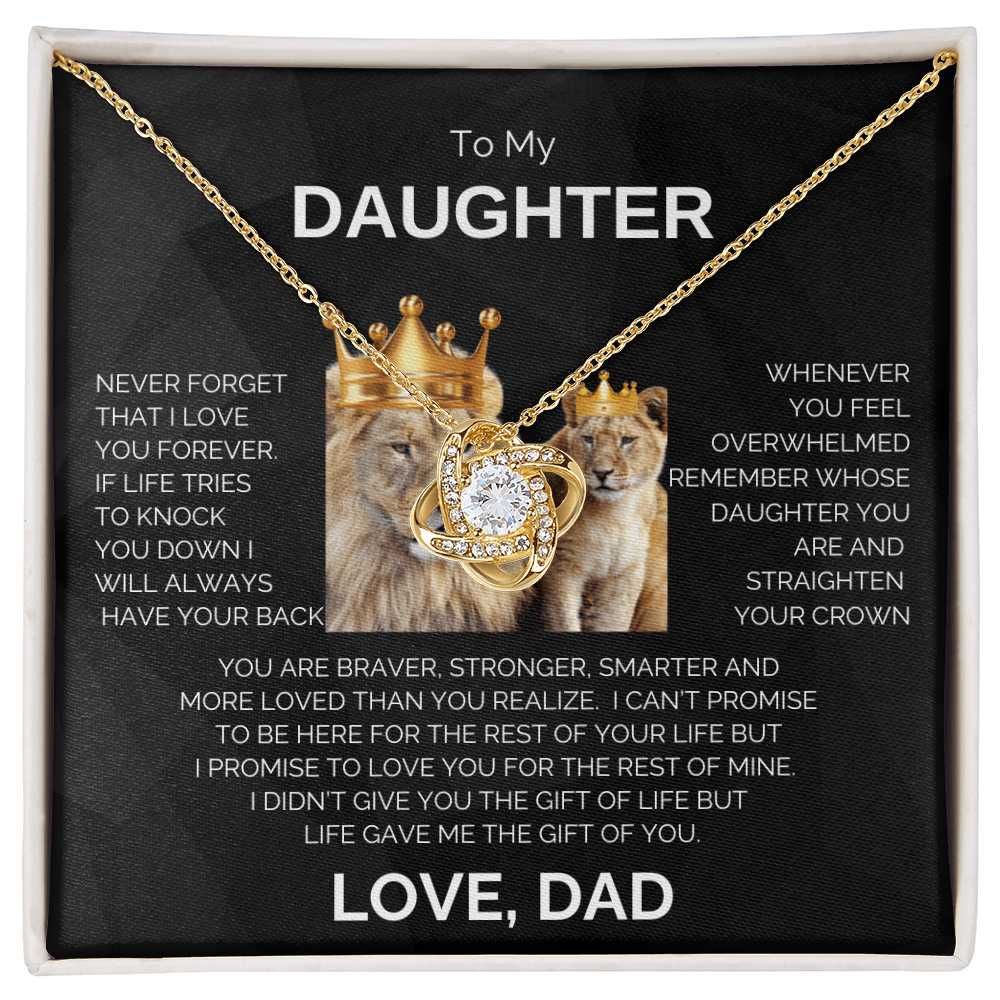To My Daughter | Never Forget | Love Knot Necklace
