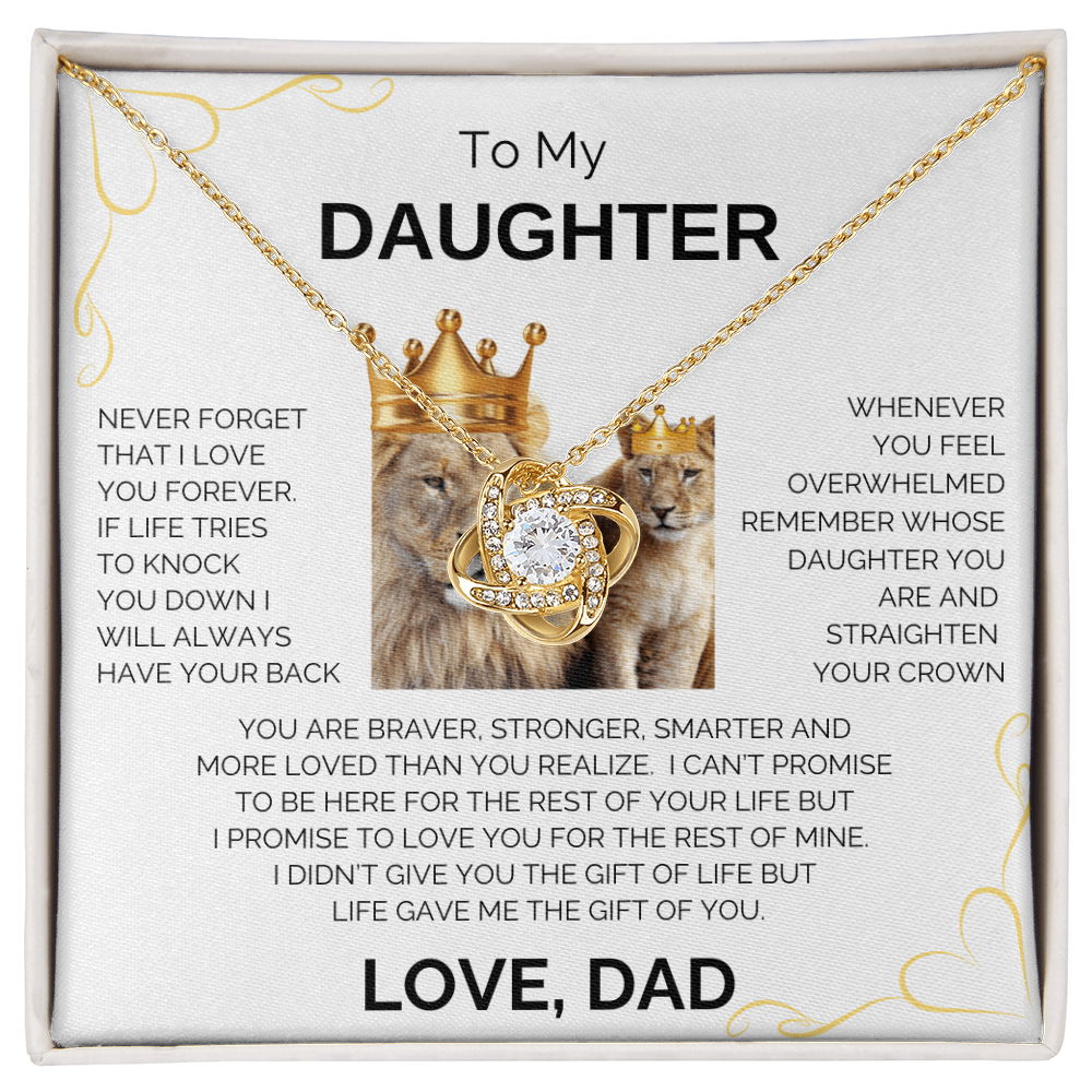 To My Daughter | Never Forget | Forever Love Necklace - Corner Heart