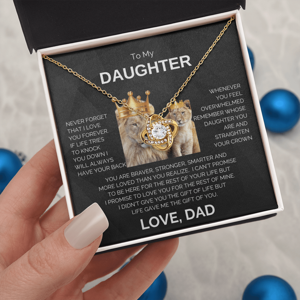To My Daughter | Never Forget | Love Knot Necklace