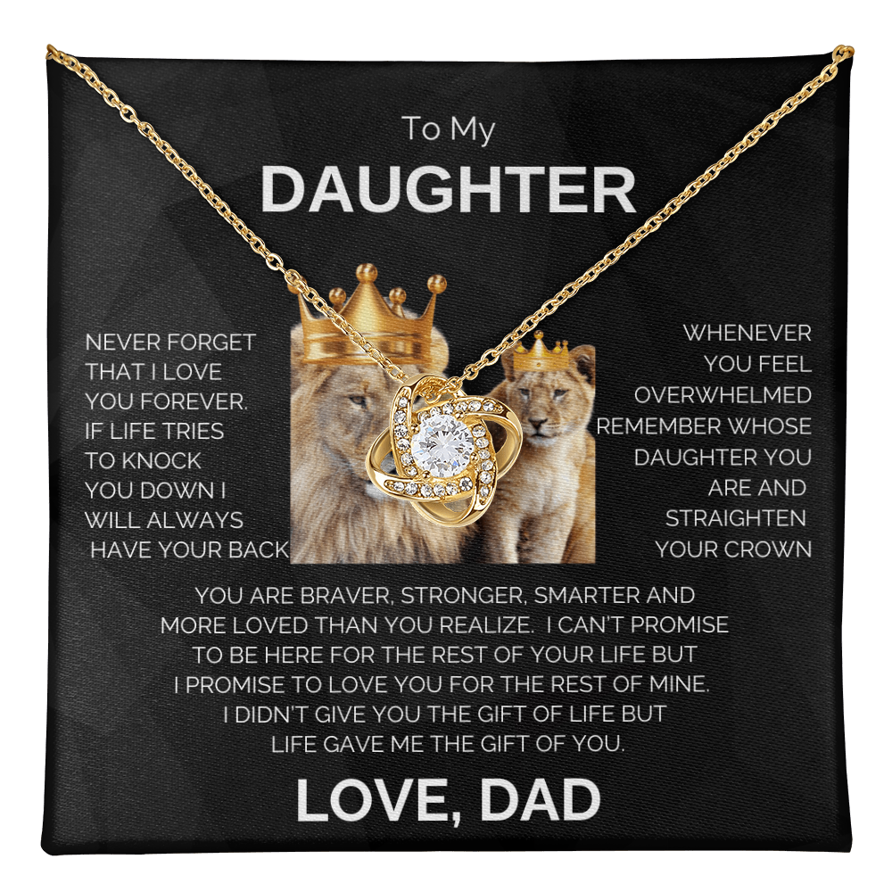 To My Daughter | Never Forget | Love Knot Necklace