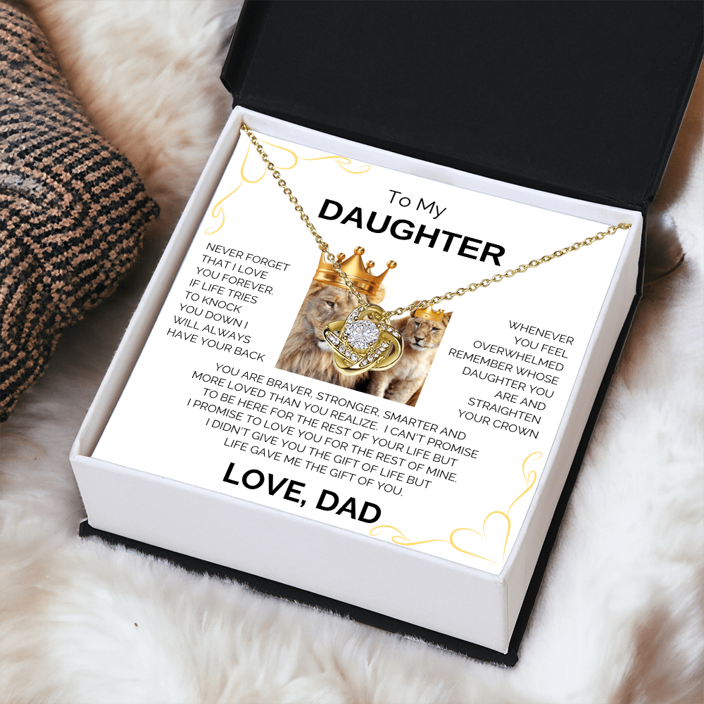 To My Daughter | Never Forget | Forever Love Necklace - Corner Heart
