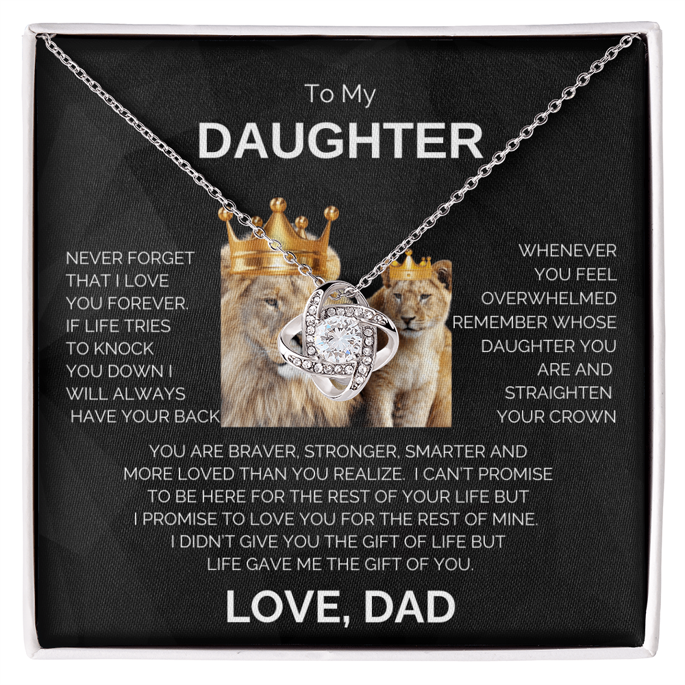 To My Daughter | Never Forget | Love Knot Necklace