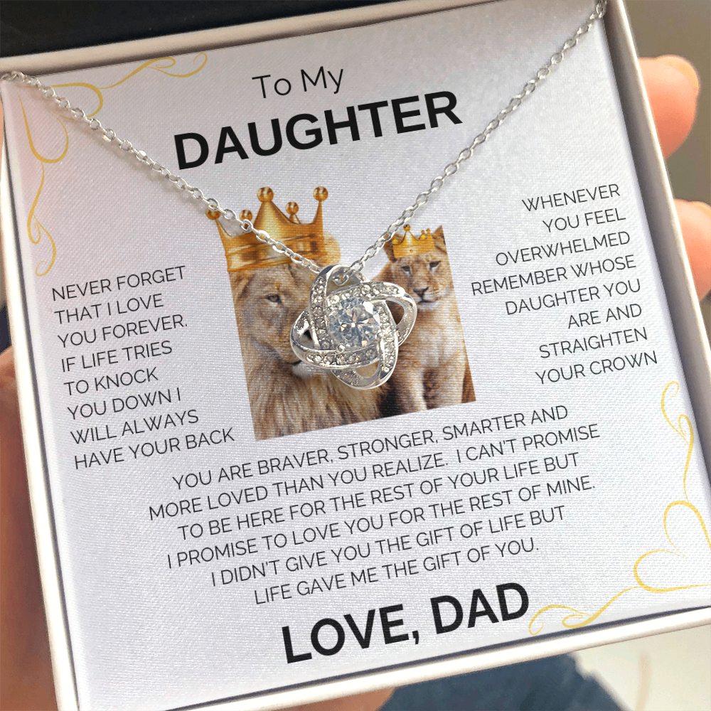 To My Daughter | Never Forget | Forever Love Necklace - Corner Heart