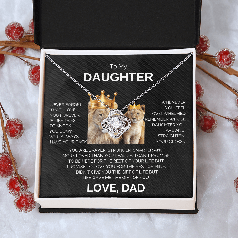 To My Daughter | Never Forget | Love Knot Necklace