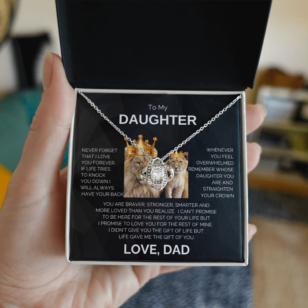 To My Daughter | Never Forget | Love Knot Necklace