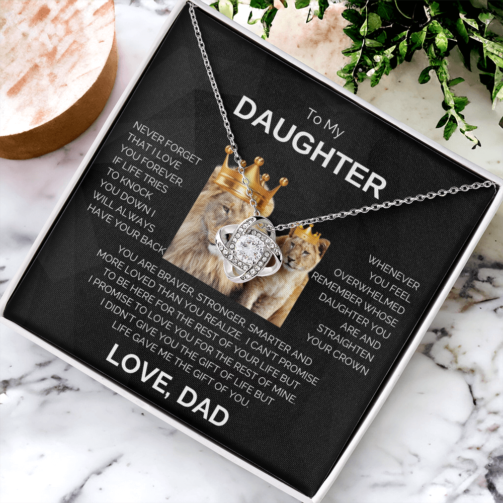 To My Daughter | Never Forget | Love Knot Necklace