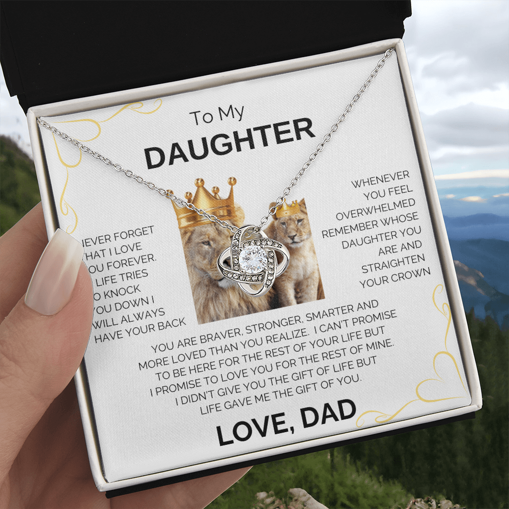 To My Daughter | Never Forget | Forever Love Necklace - Corner Heart