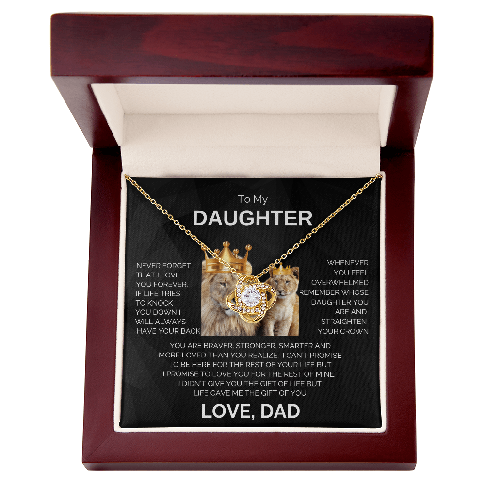 To My Daughter | Never Forget | Love Knot Necklace