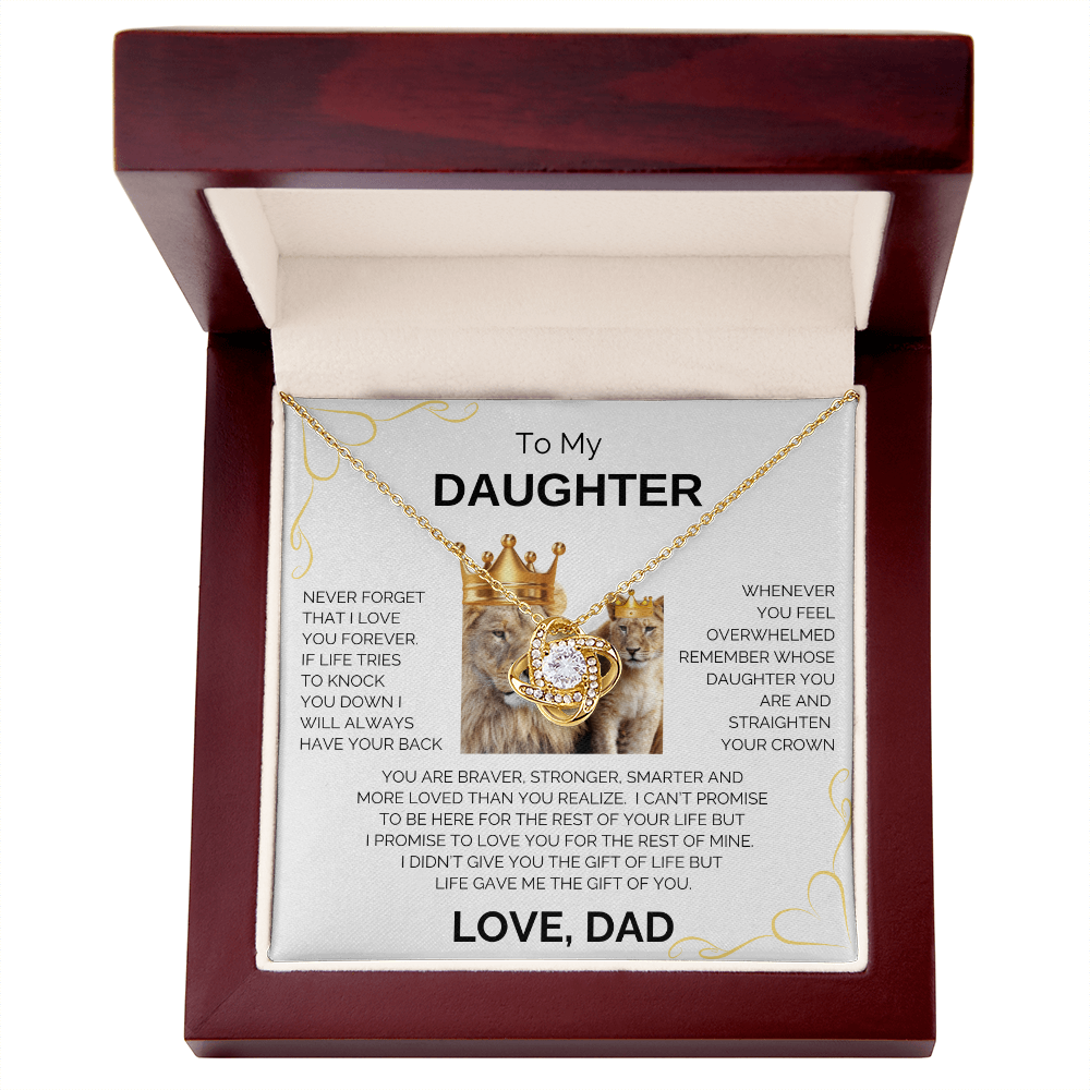To My Daughter | Never Forget | Forever Love Necklace - Corner Heart