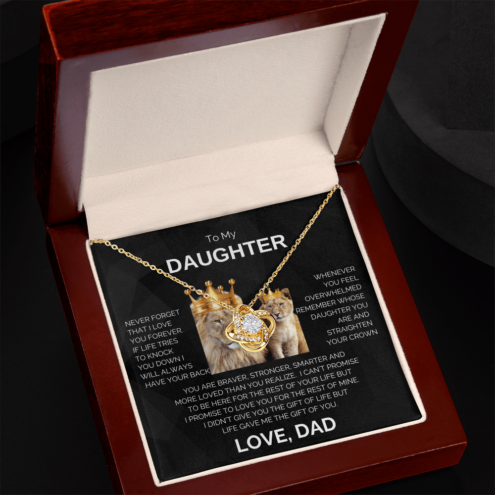 To My Daughter | Never Forget | Love Knot Necklace