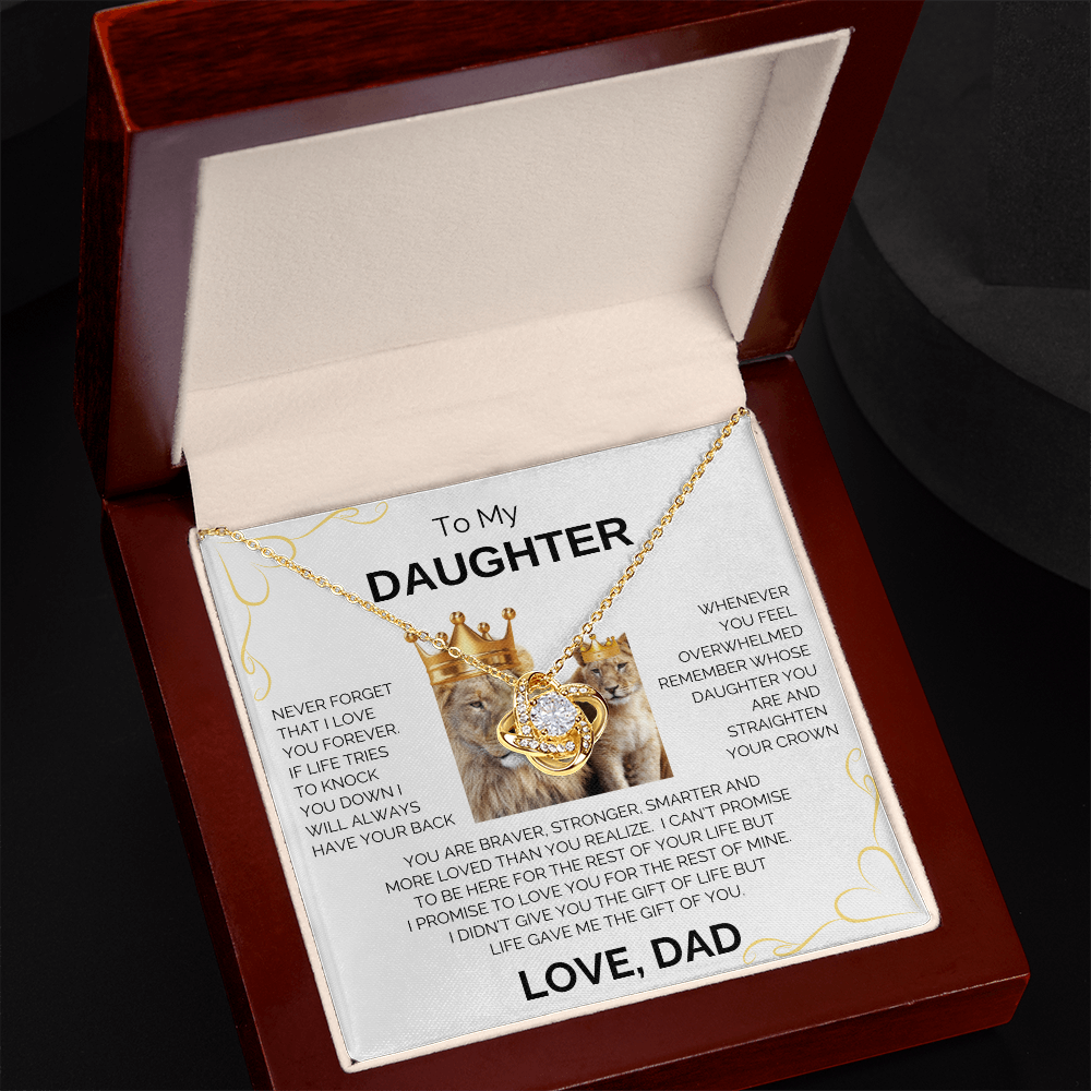 To My Daughter | Never Forget | Forever Love Necklace - Corner Heart