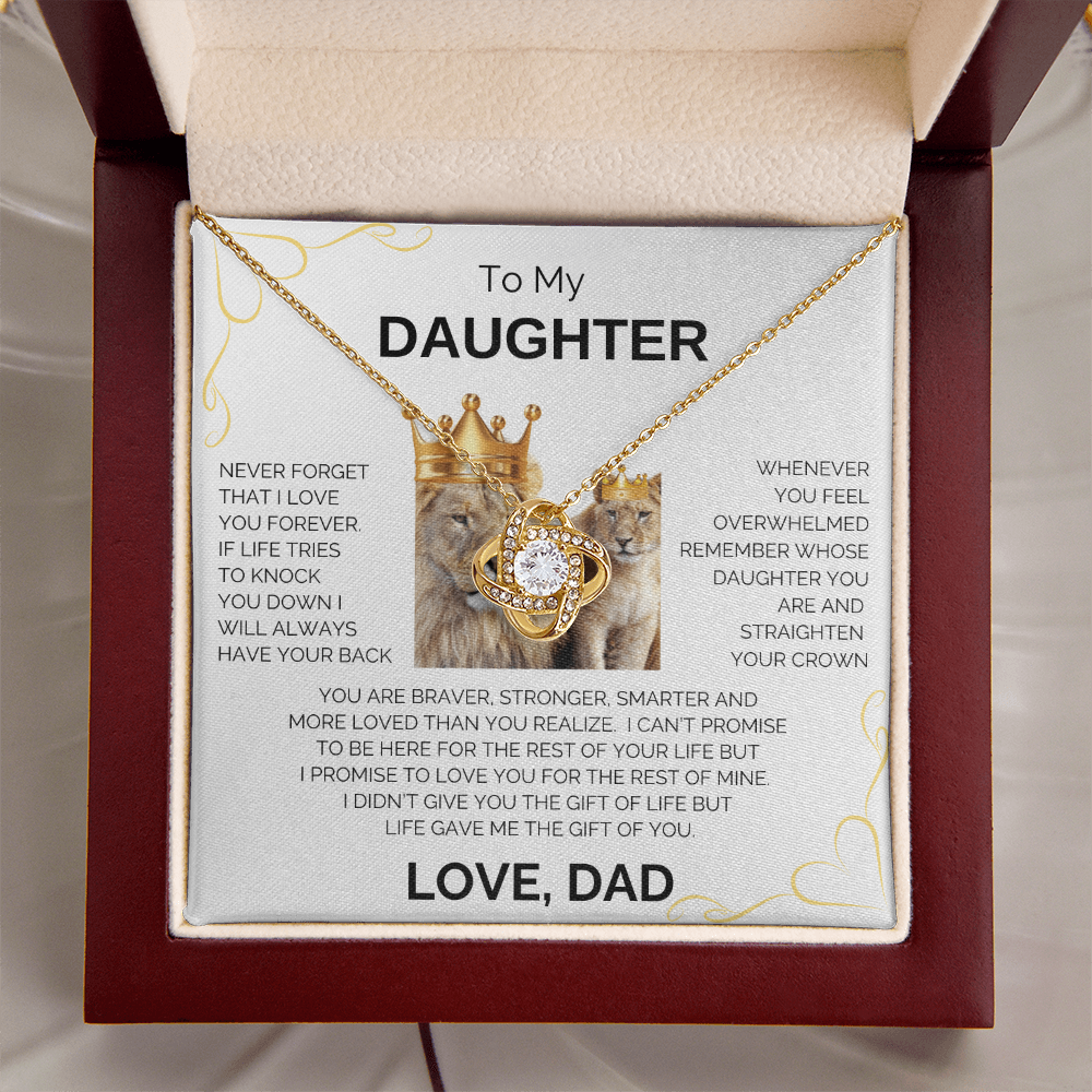 To My Daughter | Never Forget | Forever Love Necklace - Corner Heart
