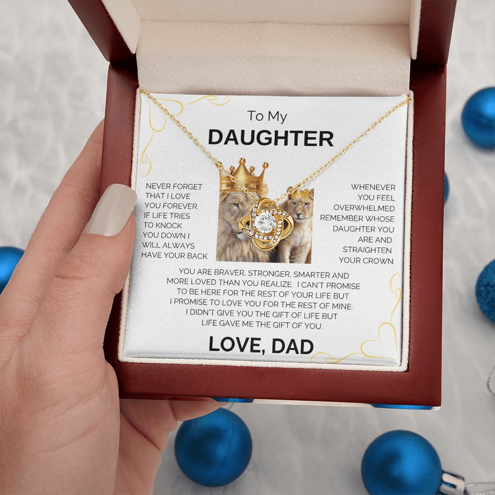 To My Daughter | Never Forget | Forever Love Necklace - Corner Heart
