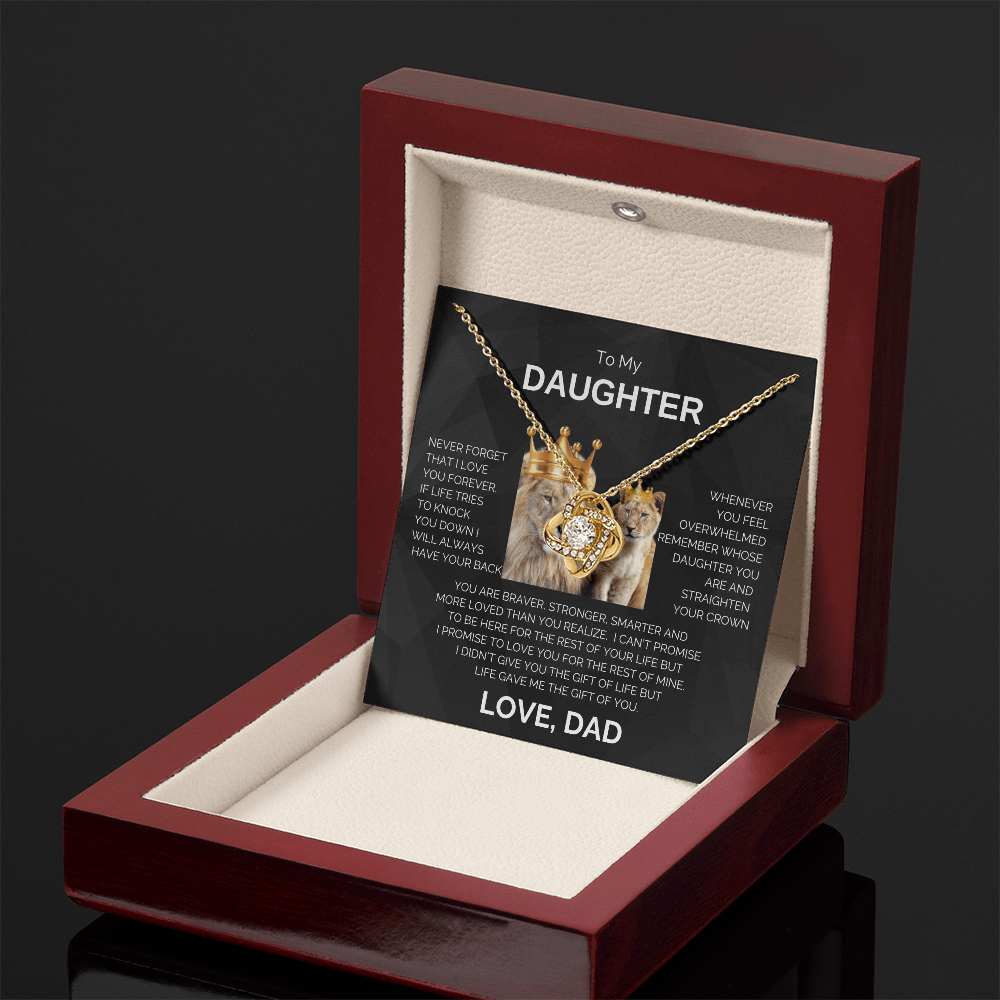 To My Daughter | Never Forget | Love Knot Necklace