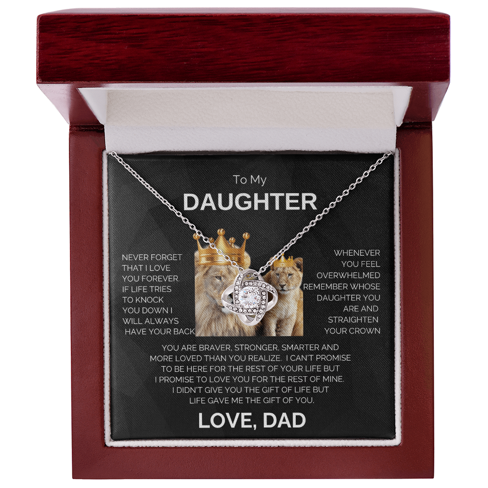 To My Daughter | Never Forget | Love Knot Necklace