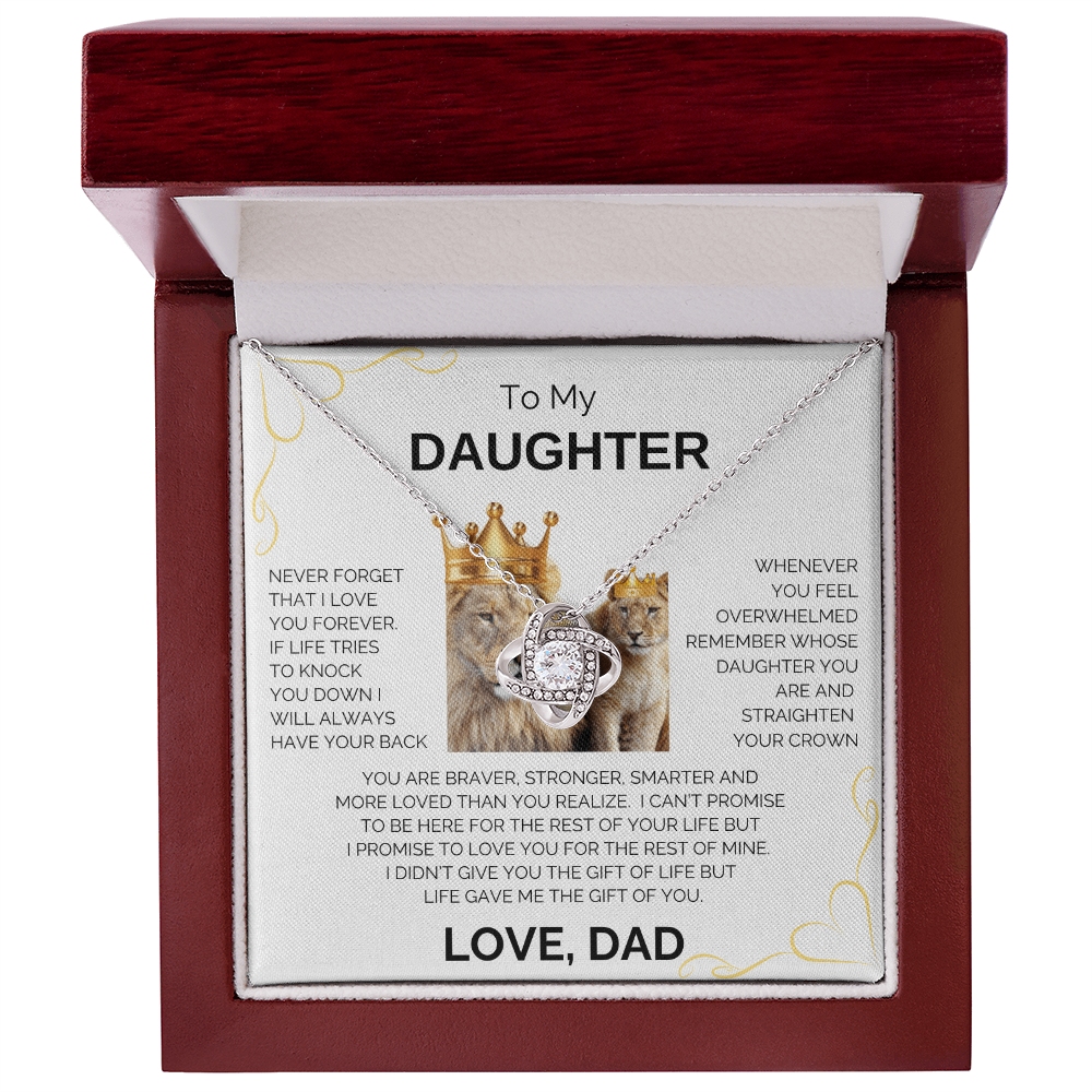 To My Daughter | Never Forget | Forever Love Necklace - Corner Heart