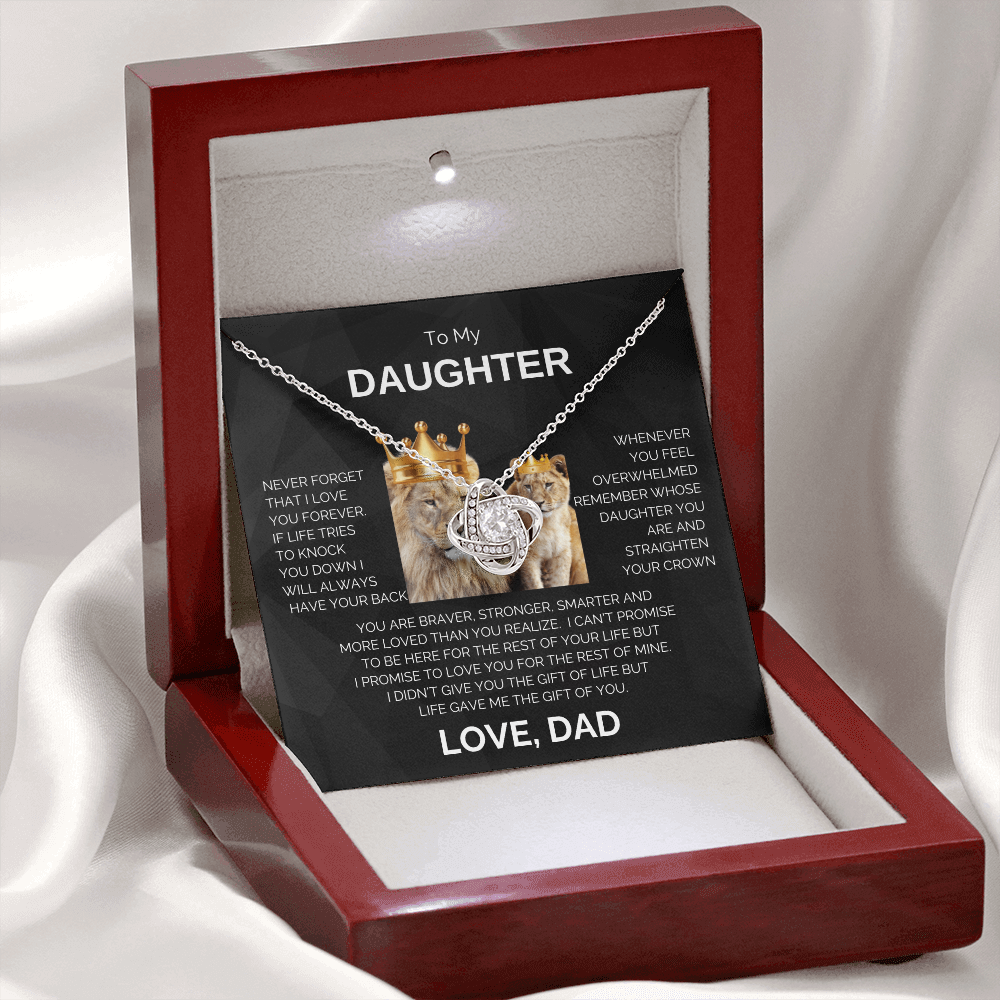 To My Daughter | Never Forget | Love Knot Necklace