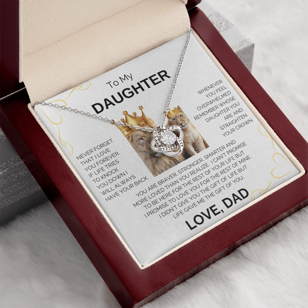 To My Daughter | Never Forget | Forever Love Necklace - Corner Heart