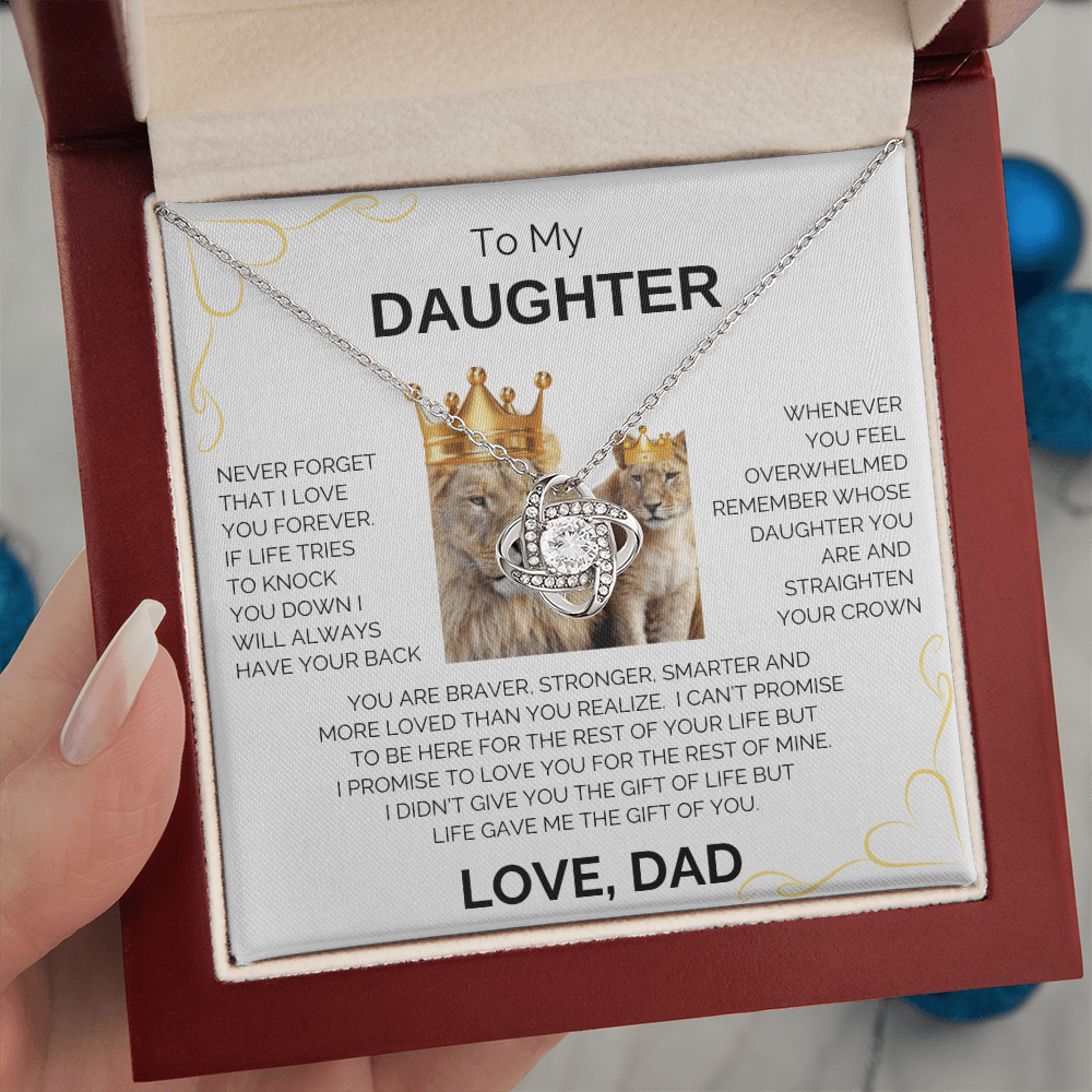 To My Daughter | Never Forget | Forever Love Necklace - Corner Heart