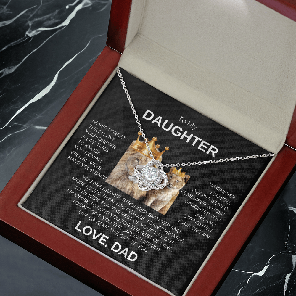 To My Daughter | Never Forget | Love Knot Necklace