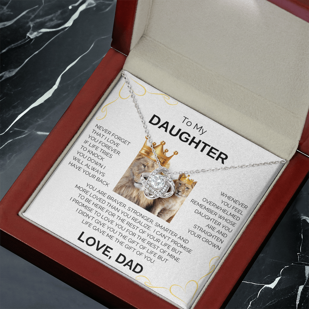 To My Daughter | Never Forget | Forever Love Necklace - Corner Heart