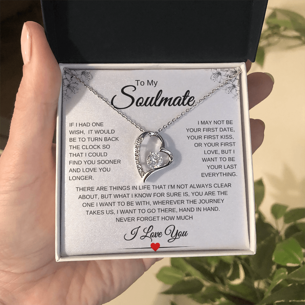 To my Soulmate | One Wish | Forever Love Necklace | Flower LR Corners