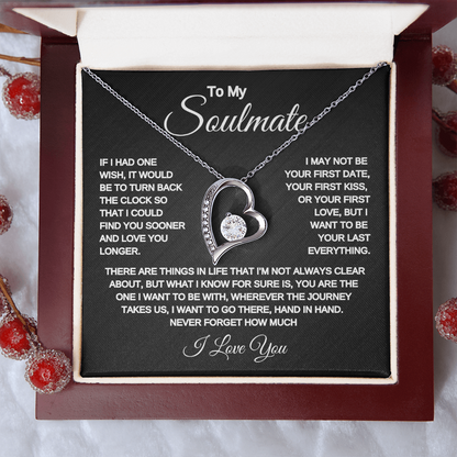 To my Soulmate | One Wish | Forever Love Necklace | Black Background