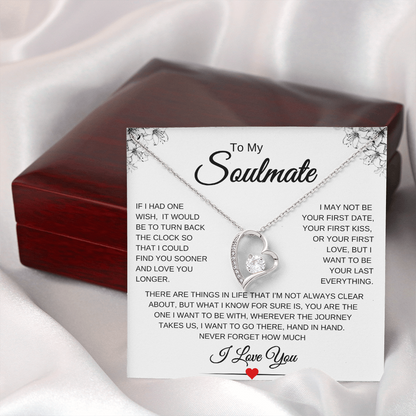 To my Soulmate | One Wish | Forever Love Necklace | Flower LR Corners