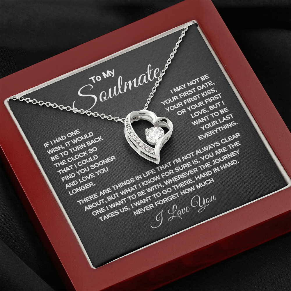 To my Soulmate | One Wish | Forever Love Necklace | Black Background