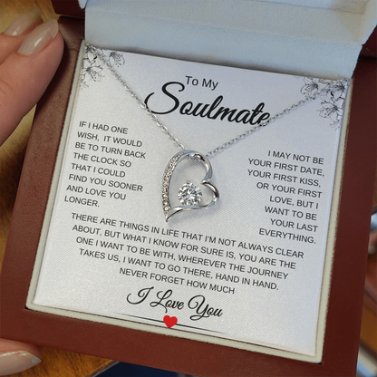To my Soulmate | One Wish | Forever Love Necklace | Flower LR Corners