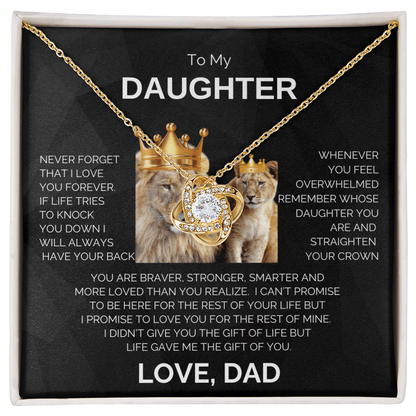 To My Daughter | Never Forget | Love Knot Necklace