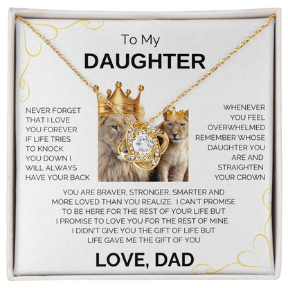 To My Daughter | Never Forget | Forever Love Necklace - Corner Heart