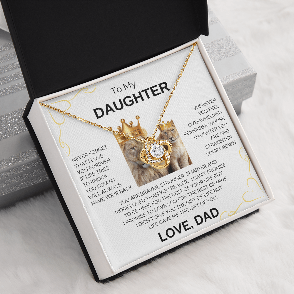 To My Daughter | Never Forget | Forever Love Necklace - Corner Heart