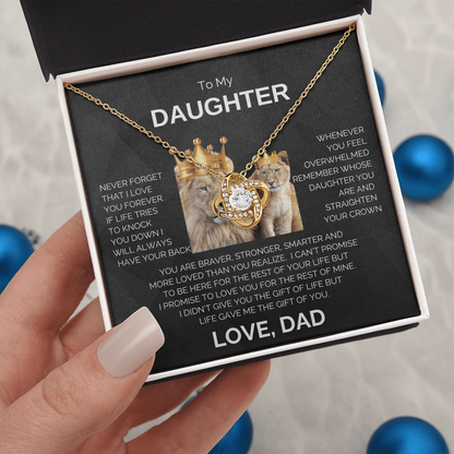 To My Daughter | Never Forget | Love Knot Necklace