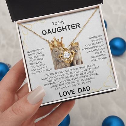 To My Daughter | Never Forget | Forever Love Necklace - Corner Heart