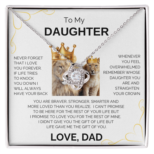 To My Daughter | Never Forget | Forever Love Necklace - Corner Heart