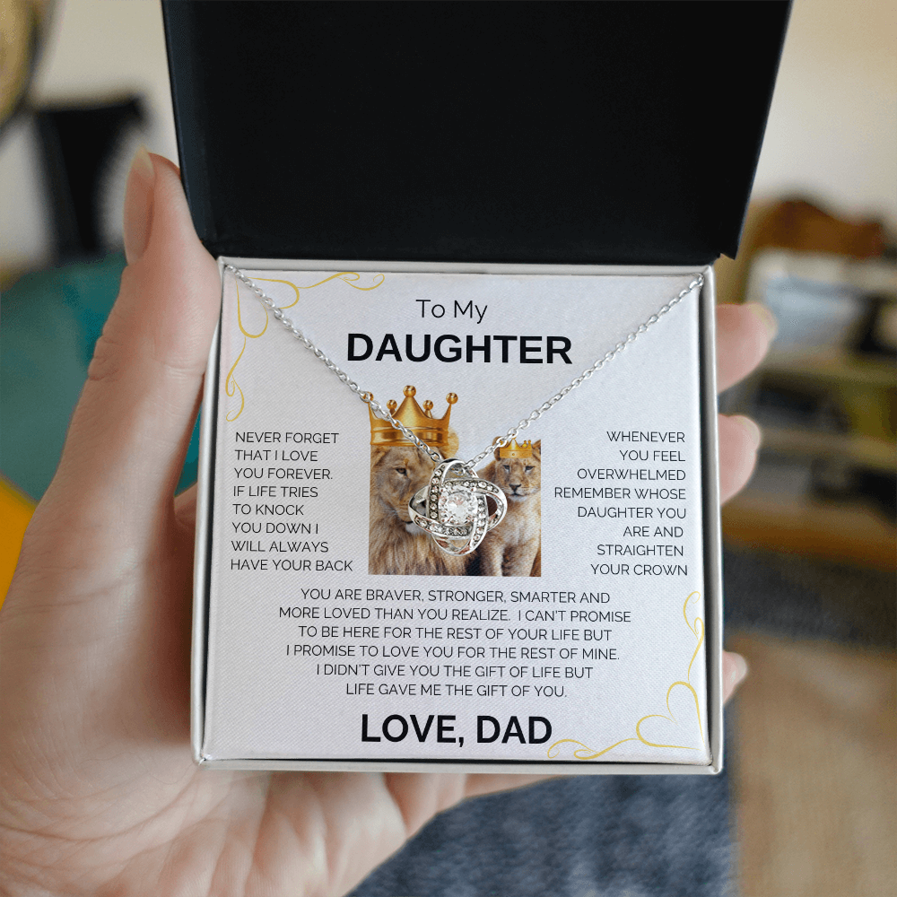 To My Daughter | Never Forget | Forever Love Necklace - Corner Heart