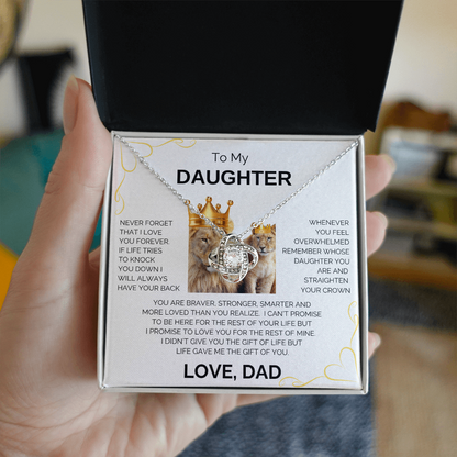 To My Daughter | Never Forget | Forever Love Necklace - Corner Heart