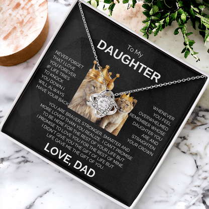 To My Daughter | Never Forget | Love Knot Necklace