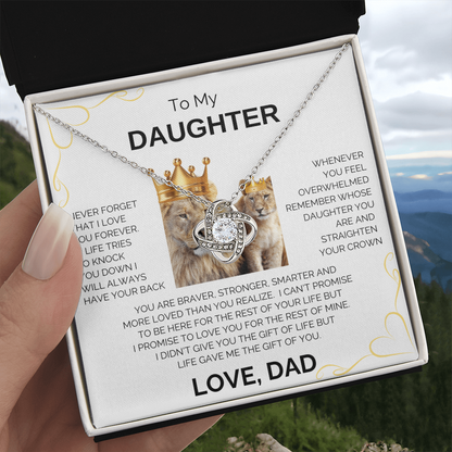 To My Daughter | Never Forget | Forever Love Necklace - Corner Heart