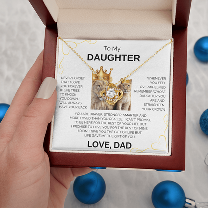 To My Daughter | Never Forget | Forever Love Necklace - Corner Heart