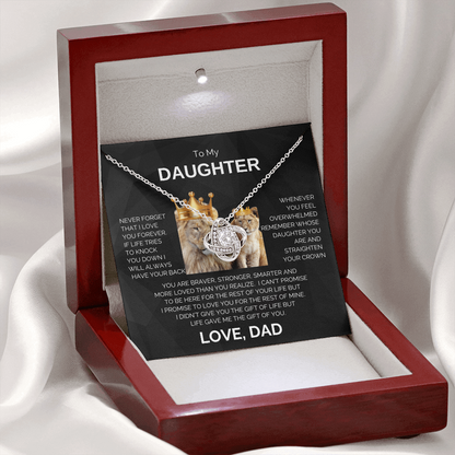 To My Daughter | Never Forget | Love Knot Necklace