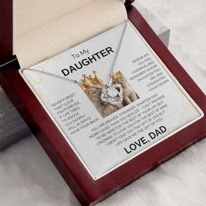 To My Daughter | Never Forget | Forever Love Necklace - Corner Heart