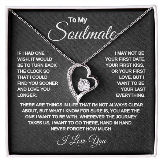 To my Soulmate | One Wish | Forever Love Necklace | Black Background