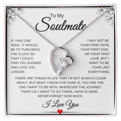 To my Soulmate | One Wish | Forever Love Necklace | Flower LR Corners