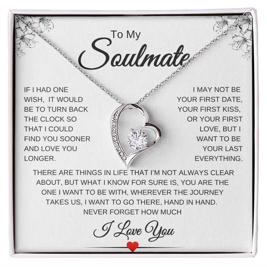 To my Soulmate | One Wish | Forever Love Necklace | Flower LR Corners